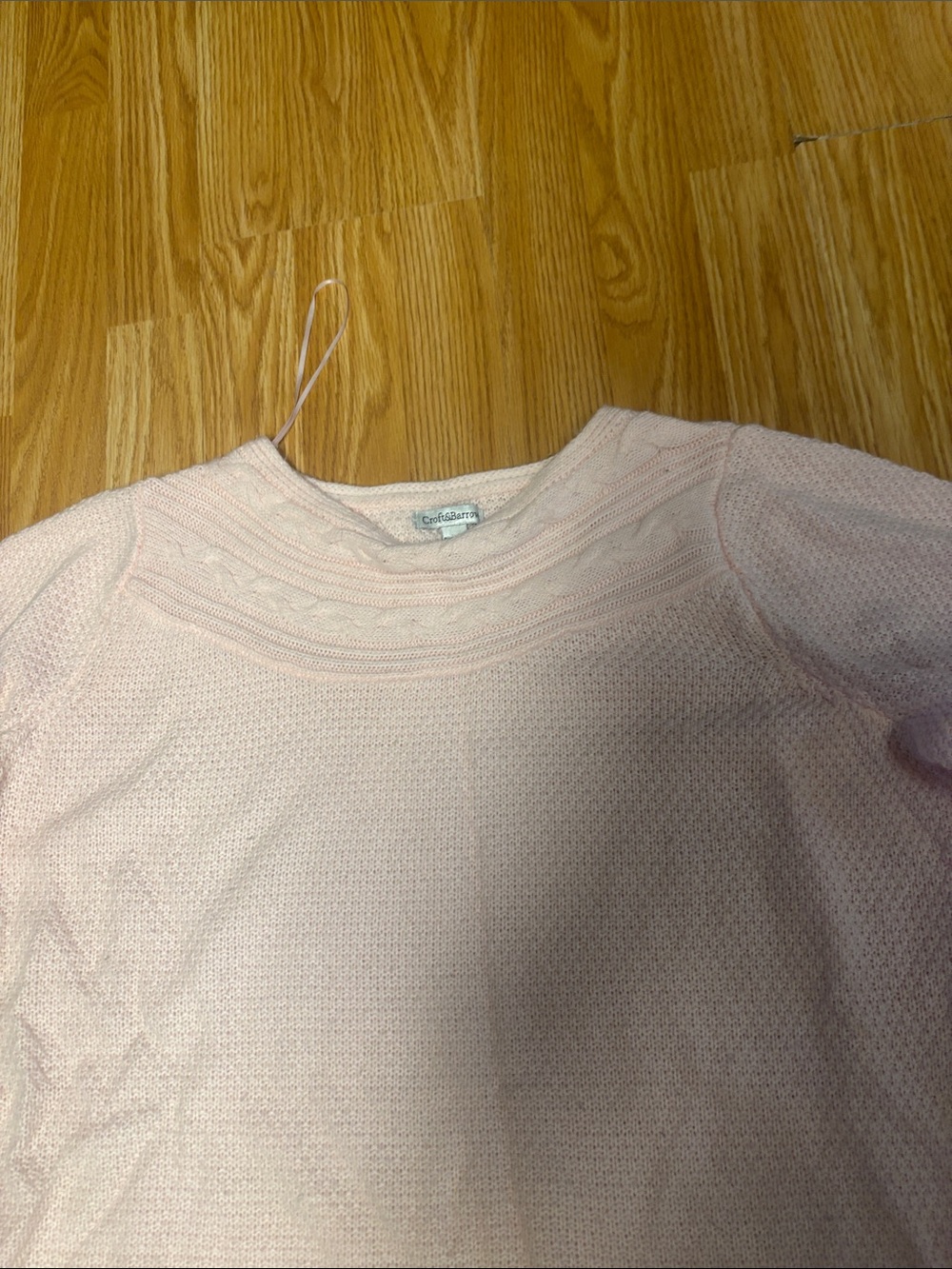 croft & barrow Light Pink Crewneck Knit Sweater
